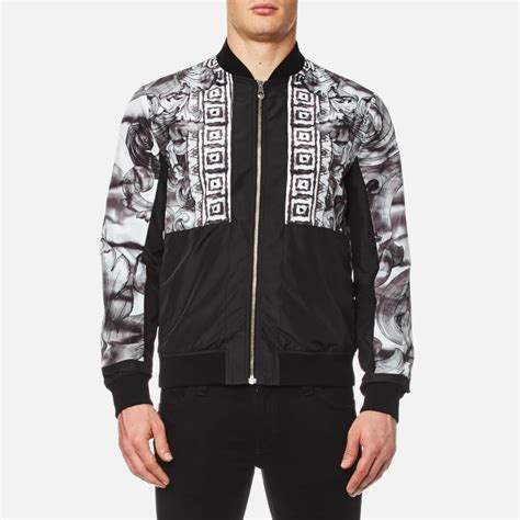 leather jacket men's printing versace collection|Versace Bomber Jackets for Men .